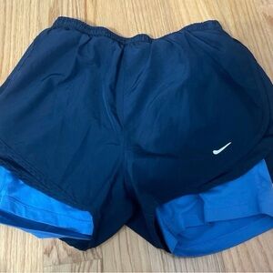 Nike Navy and Sky Blue Running Shorts